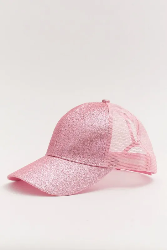 Pink Glitter Trucker Cap sold by Ally Fashion