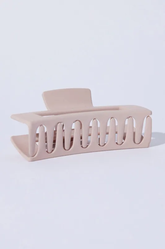 Beige Large Rectangle Claw Clip sold by Ally Fashion