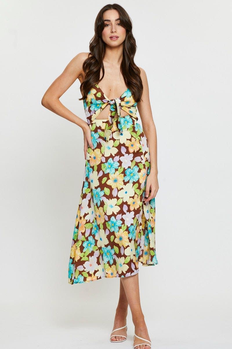 Print A Line Dress Midi sold by Ally Fashion