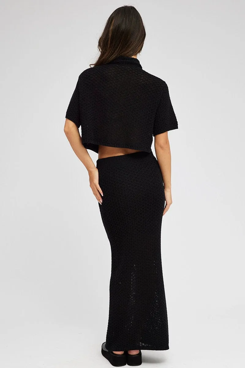 Black Knit Skirt Midi Crochet sold by Ally Fashion product image thumbnail 5