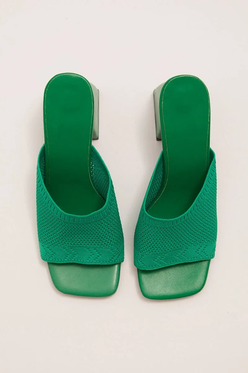 Green Square Toe Chunky Heeled Mule Sandals sold by Ally Fashion product image thumbnail 3