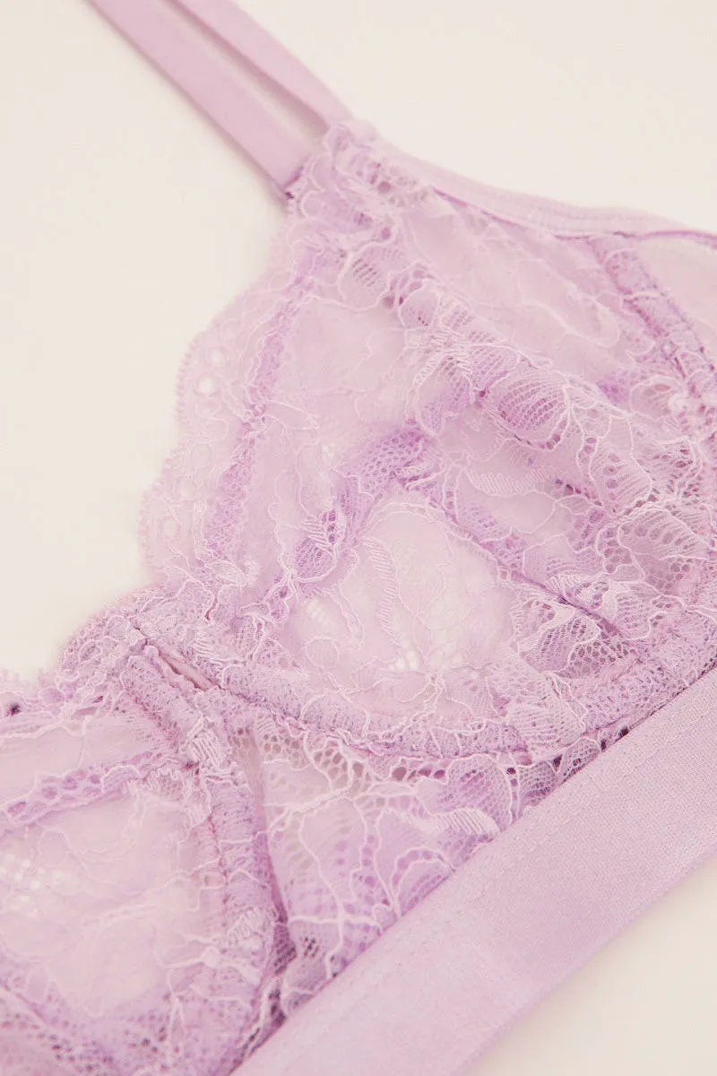 Purple Lace Underwire Lingerie Set sold by Ally Fashion product image thumbnail 4