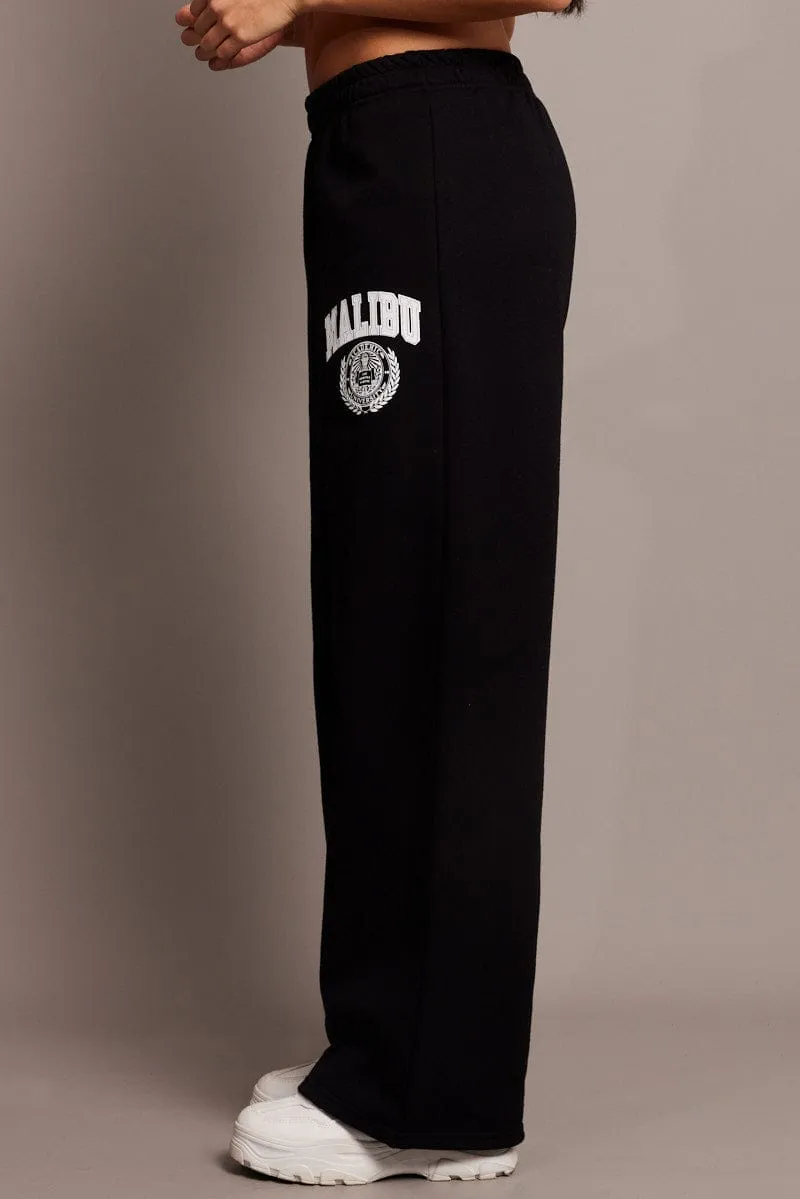 Black Track Pants Wide Leg sold by Ally Fashion product image thumbnail 4