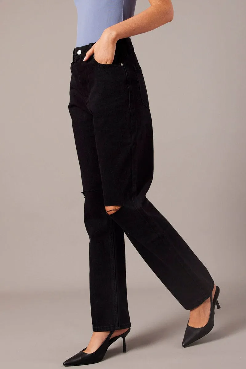 Black Boyfriend Jean High Rise sold by Ally Fashion