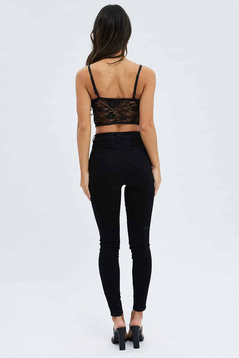Black Skinny Denim Jeans sold by Ally Fashion product image thumbnail 5