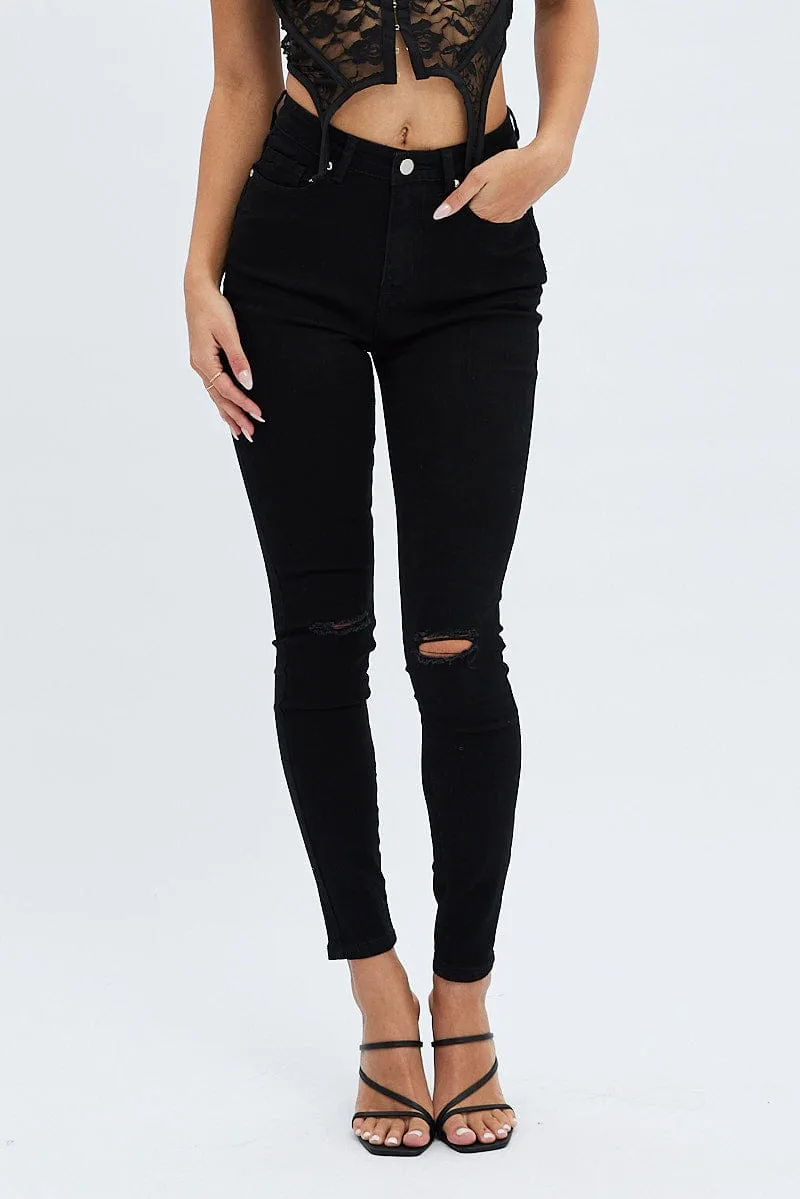 Black Skinny Denim Jeans sold by Ally Fashion product image thumbnail 2
