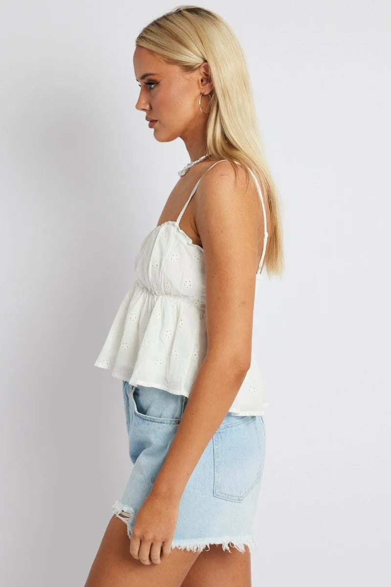 White Eyelet Cami Top sold by Ally Fashion product image thumbnail 4