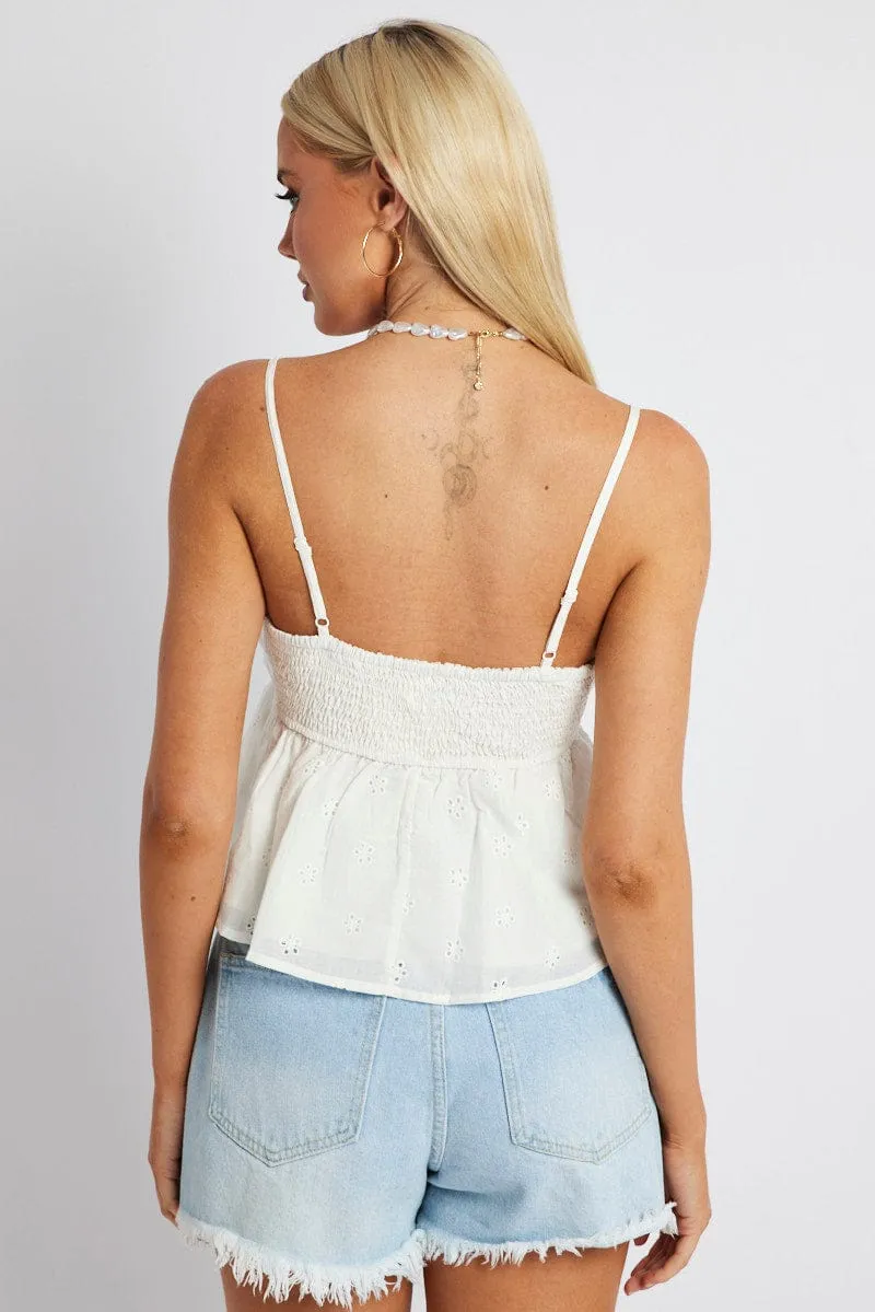 White Eyelet Cami Top sold by Ally Fashion product image thumbnail 5