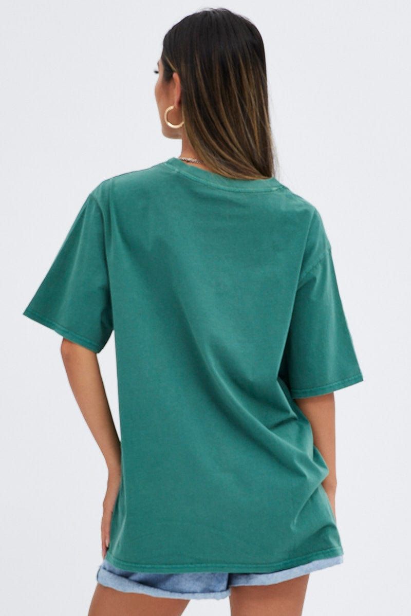 Green T Shirt Short Sleeve Round Neck Miami sold by Ally Fashion product image thumbnail 5