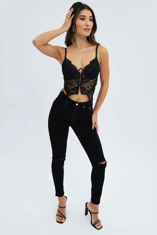 Black Skinny Denim Jeans sold by Ally Fashion