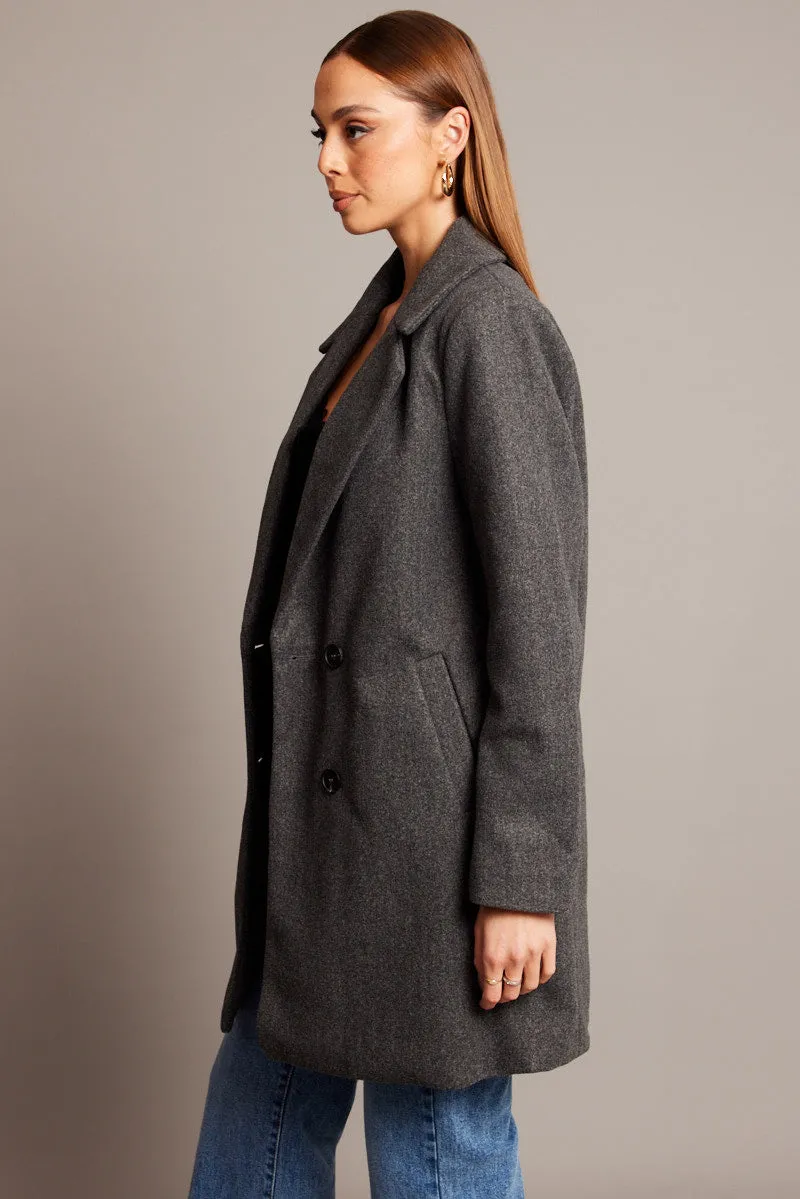 Grey Coat Long Sleeve sold by Ally Fashion product image thumbnail 4