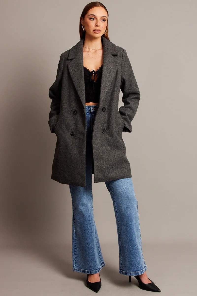 Grey Coat Long Sleeve sold by Ally Fashion product image thumbnail 2