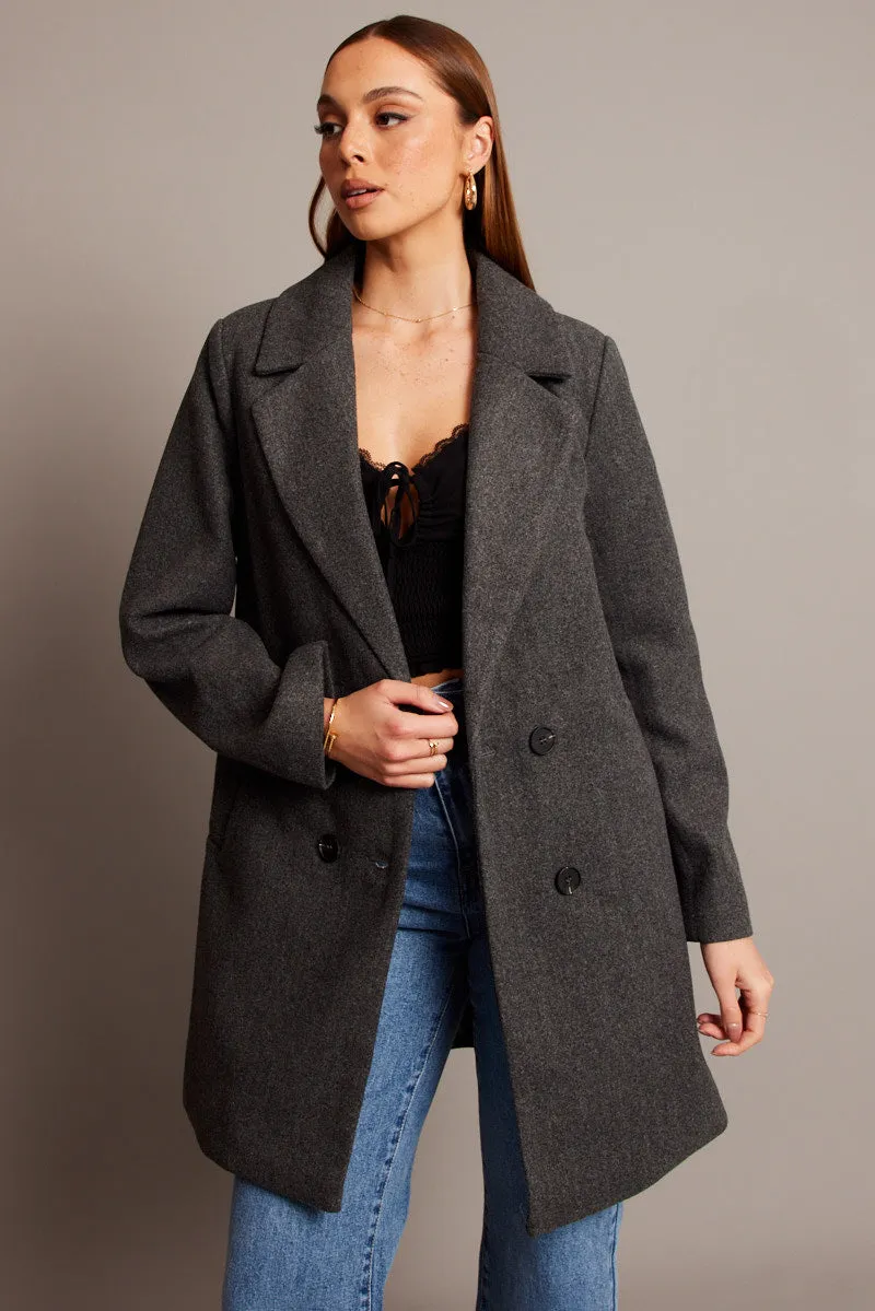 Grey Coat Long Sleeve sold by Ally Fashion product image thumbnail 3