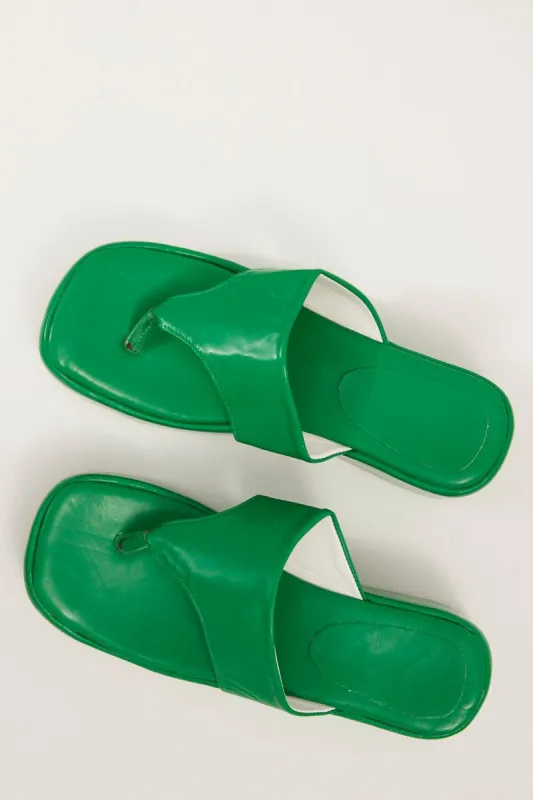 Green Toe Post Thong Wedge Sandals sold by Ally Fashion