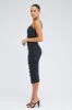 Grey Midi Dress Sleeveless Bodycon Ruched Mesh sold by Ally Fashion