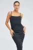 Grey Midi Dress Sleeveless Bodycon Ruched Mesh sold by Ally Fashion