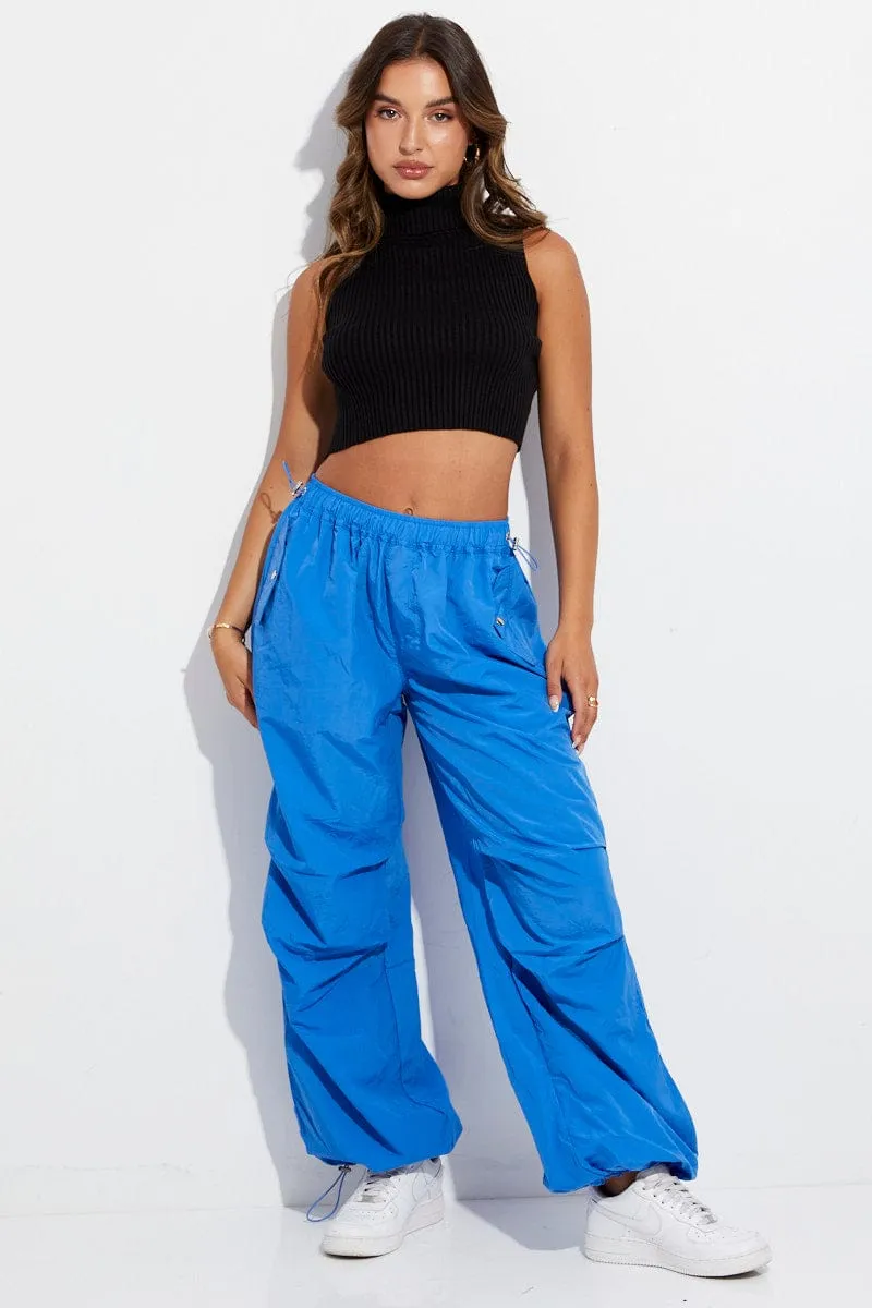 Black Knit Top Sleeveless Roll Neck Crop sold by Ally Fashion product image thumbnail 2