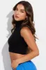 Black Knit Top Sleeveless Roll Neck Crop sold by Ally Fashion