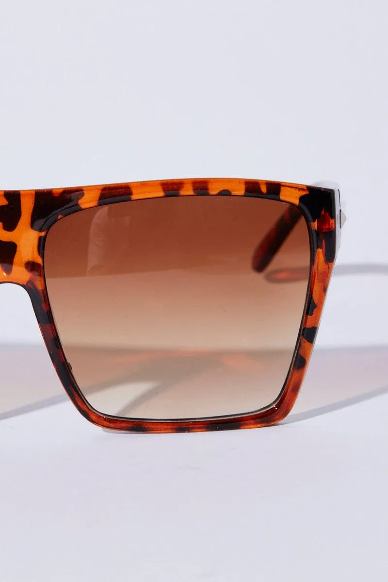 Brown Animal Print Oversized Square Sunglasses sold by Ally Fashion product image thumbnail 2