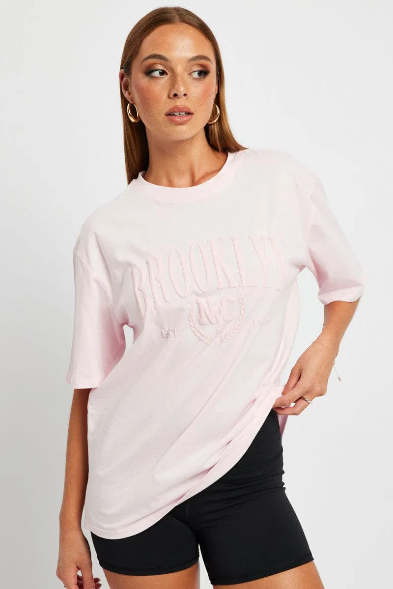 Pink Graphic Tee Short Sleeve sold by Ally Fashion product image thumbnail 3