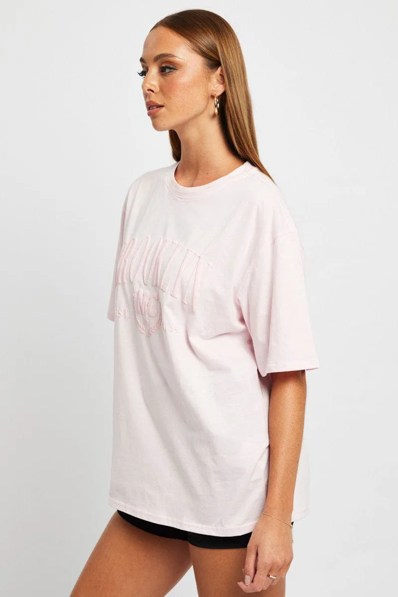 Pink Graphic Tee Short Sleeve sold by Ally Fashion product image thumbnail 4