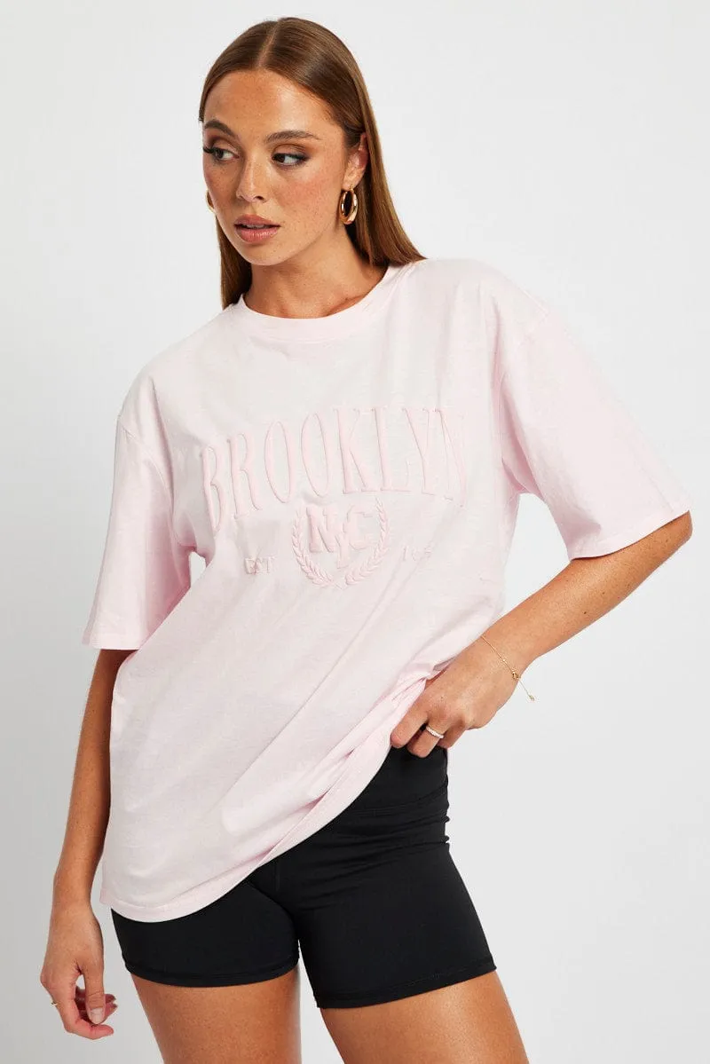 Pink Graphic Tee Short Sleeve sold by Ally Fashion