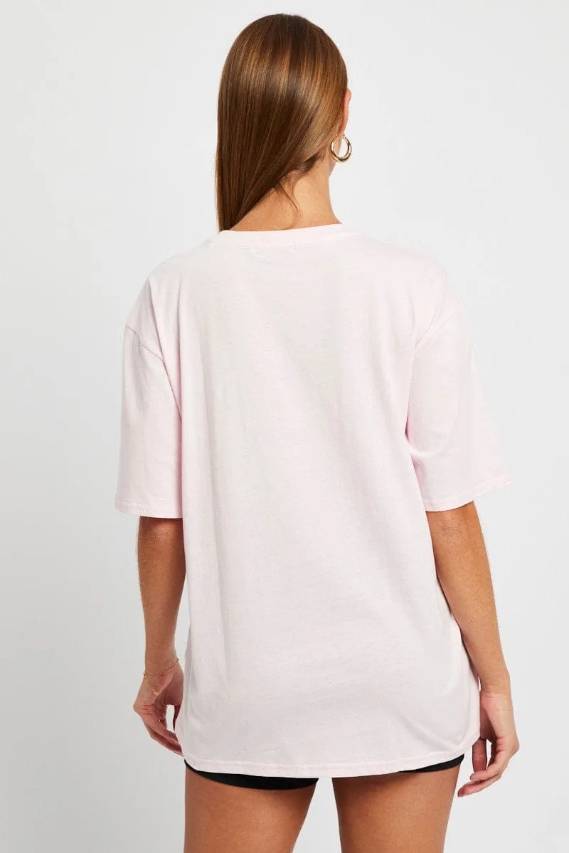 Pink Graphic Tee Short Sleeve sold by Ally Fashion product image thumbnail 5