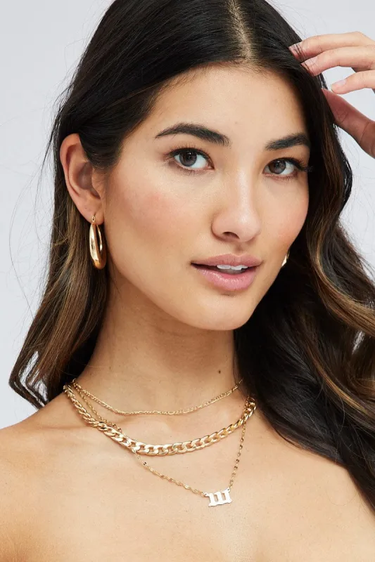 Gold 111 Number Layered Necklace sold by Ally Fashion
