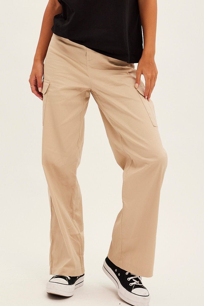 Camel Cargo Pants High Rise sold by Ally Fashion product image thumbnail 2