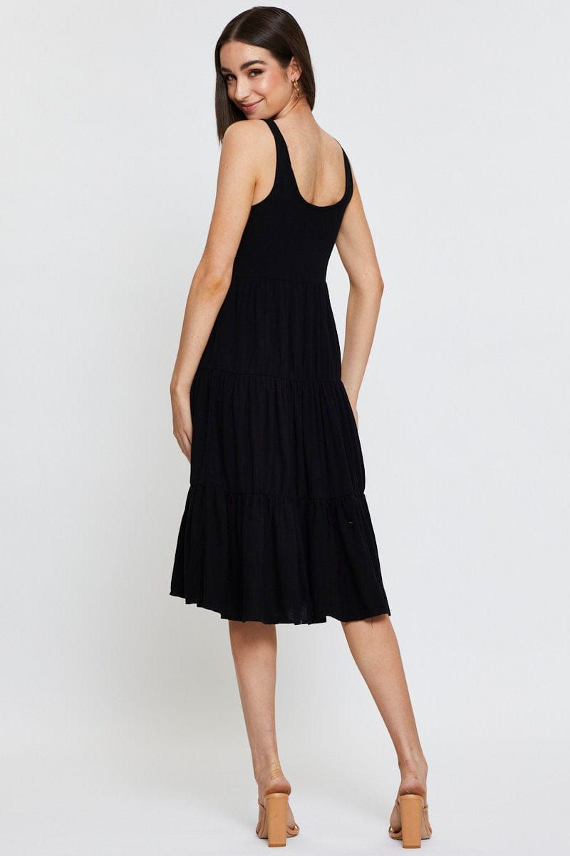 Black Midi Dress Sleeveless Linen sold by Ally Fashion product image thumbnail 5