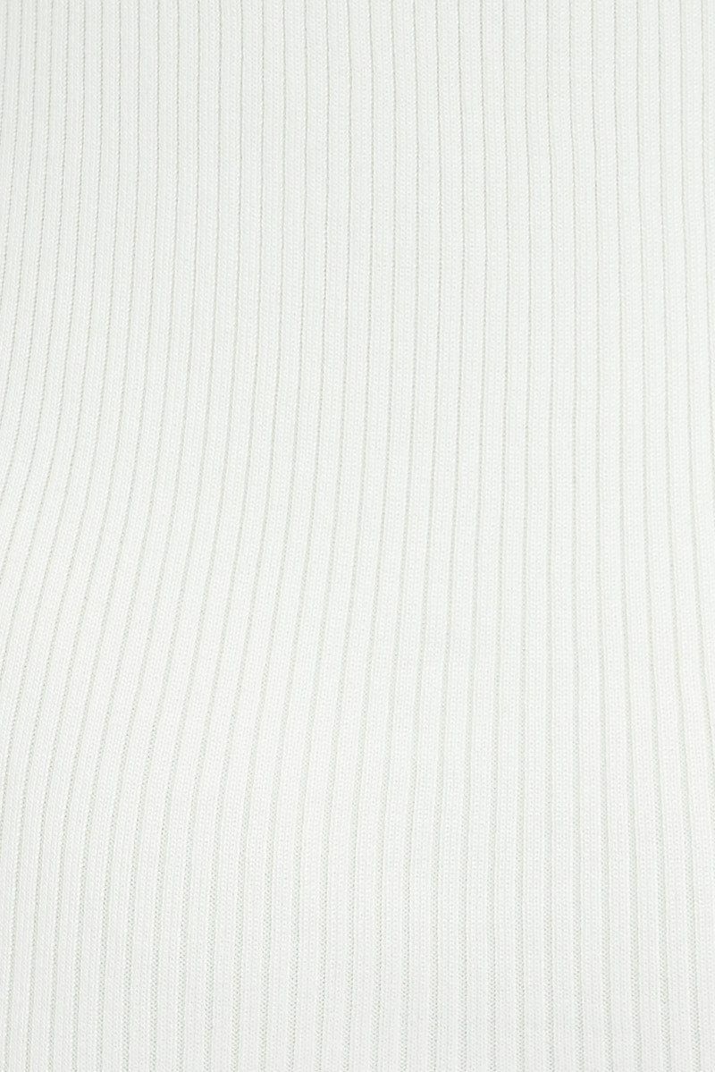 White Knit Midi Dress Sleeveless Scoop Neck Bodycon Rib sold by Ally Fashion product image thumbnail 6