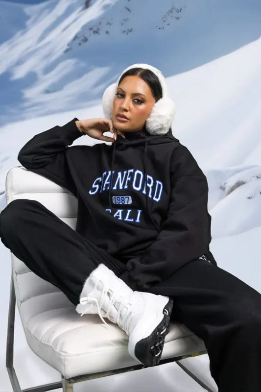 Black Graphic Sweat Hoodie Long Sleeve sold by Ally Fashion