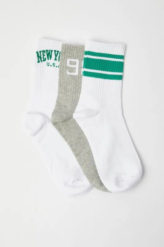 Multi 3 pack Crew Socks sold by Ally Fashion