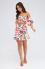 Multi Floral Gathered Skirt Mini Length Ruffle Detail sold by Ally Fashion