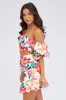 Multi Floral Gathered Skirt Mini Length Ruffle Detail sold by Ally Fashion
