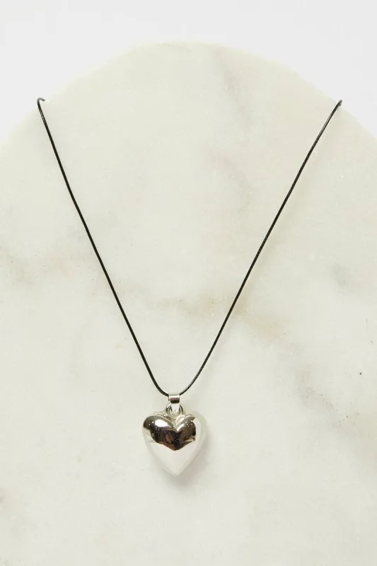 Grey Heart Pendent Necklace sold by Ally Fashion