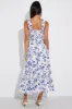 White Floral Maxi Dress Shirred Bust Tiered sold by Ally Fashion
