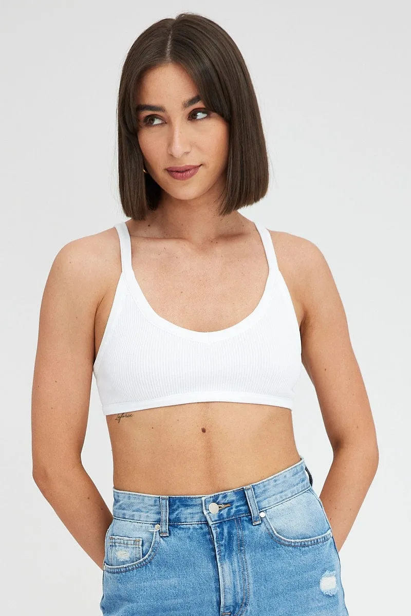 White Bralette V Neck Seamless sold by Ally Fashion product image thumbnail 3