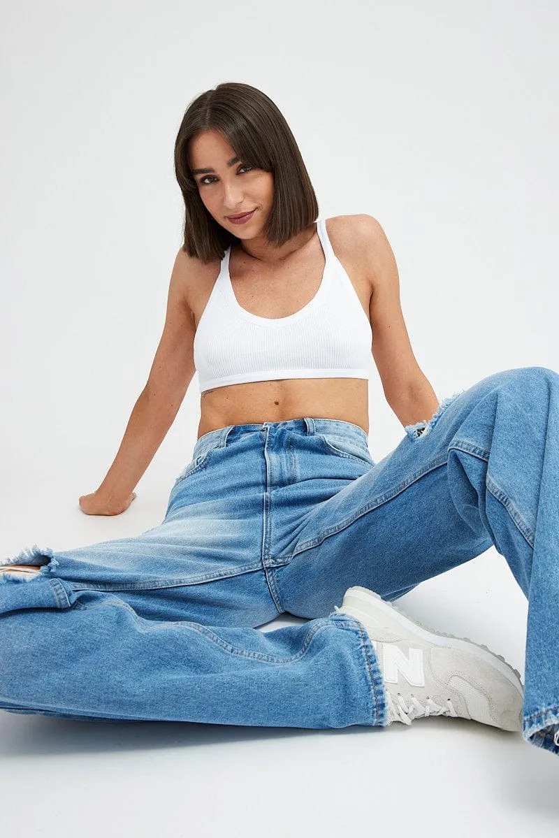 White Bralette V Neck Seamless sold by Ally Fashion