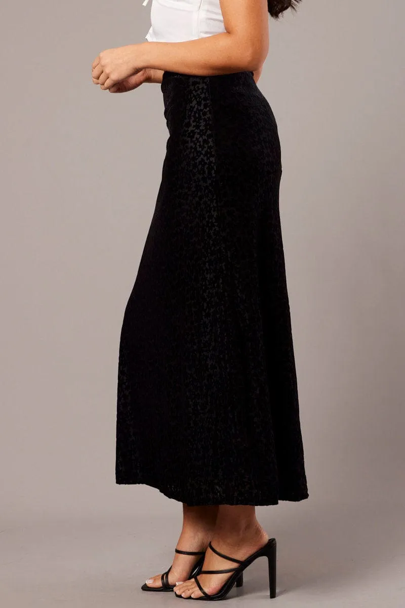 Black Maxi Skirt Mid Rise Burn Out sold by Ally Fashion product image thumbnail 4