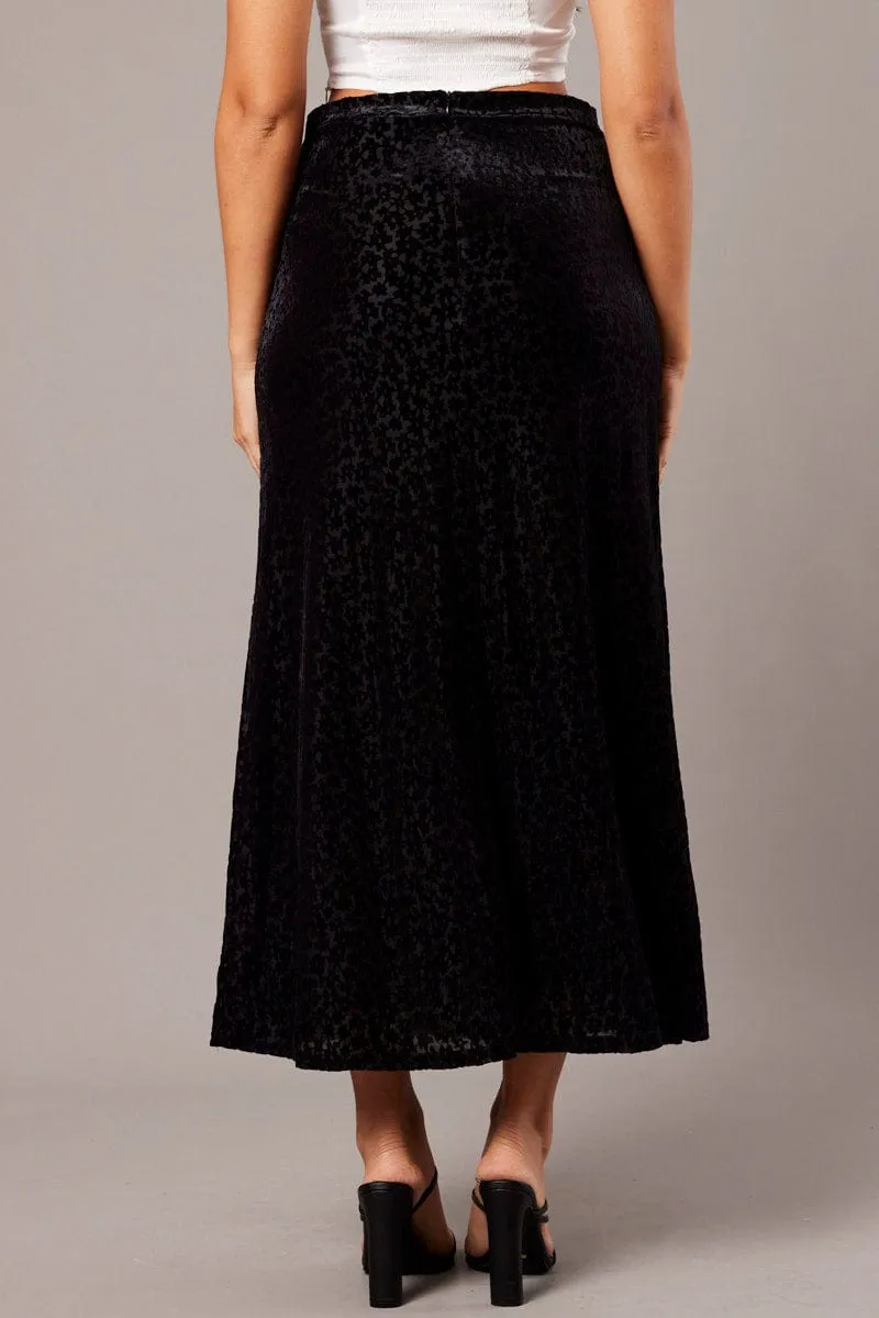 Black Maxi Skirt Mid Rise Burn Out sold by Ally Fashion product image thumbnail 5