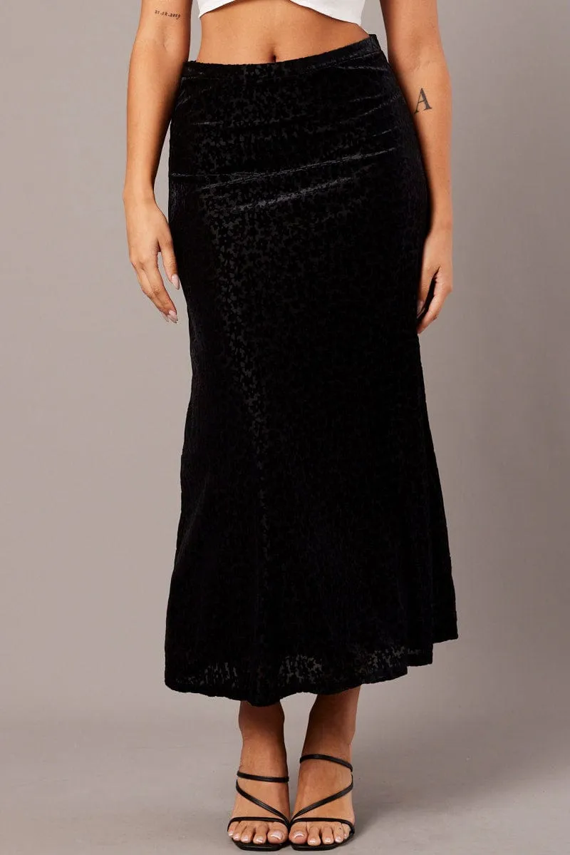 Black Maxi Skirt Mid Rise Burn Out sold by Ally Fashion product image thumbnail 3