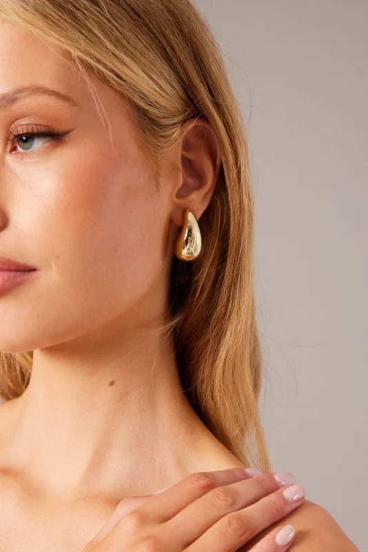 Gold Teardrop Earrings sold by Ally Fashion