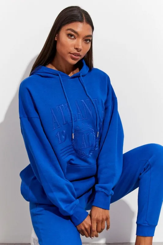 Blue Graphic Sweater Long Sleeves sold by Ally Fashion