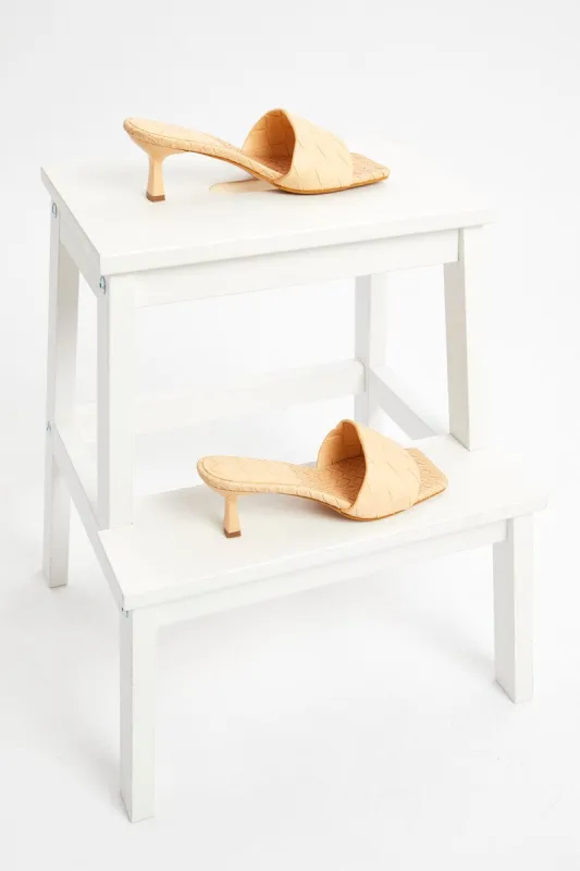 Yellow Woven Mules sold by Ally Fashion