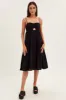 Black Midi Dress Sleeveless Ruched Tiered sold by Ally Fashion