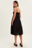 Black Midi Dress Sleeveless Ruched Tiered sold by Ally Fashion