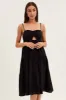 Black Midi Dress Sleeveless Ruched Tiered sold by Ally Fashion