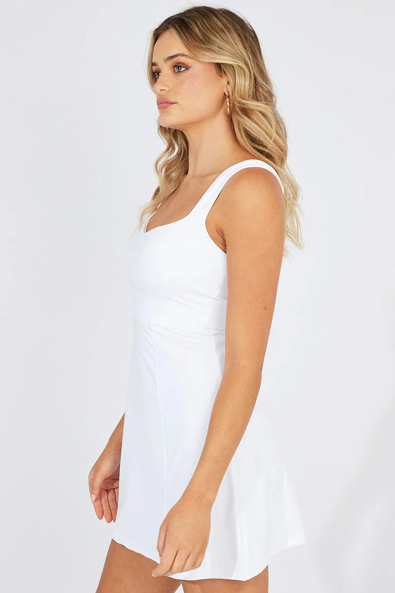 White Mini Dress Activewear sold by Ally Fashion product image thumbnail 4
