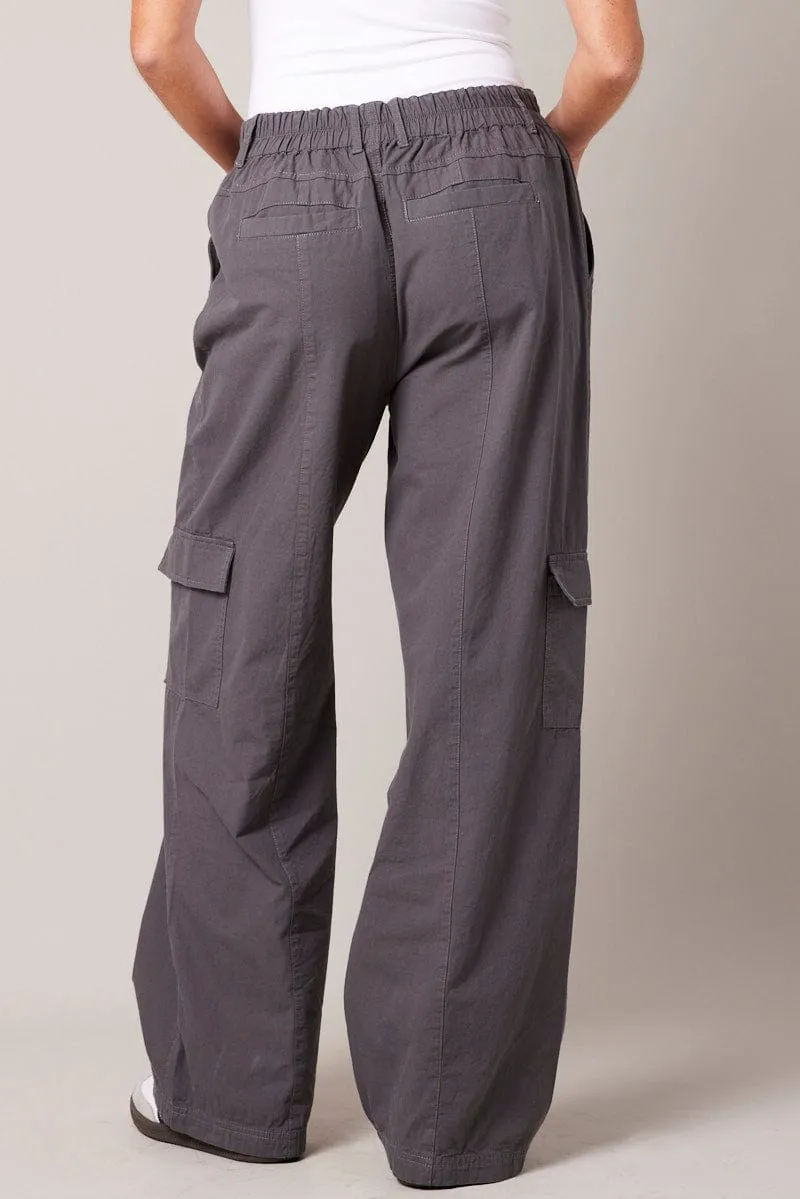 Grey Cargo Pants Mid Rise sold by Ally Fashion product image thumbnail 5